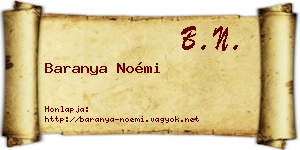 Baranya Noémi névjegykártya